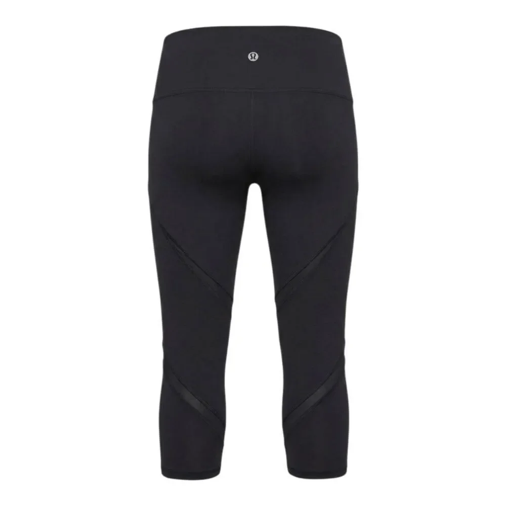 LULULEMON ATHLETICA Wunder Under Crop 21' Hi-Rise (Shine On) Size 4